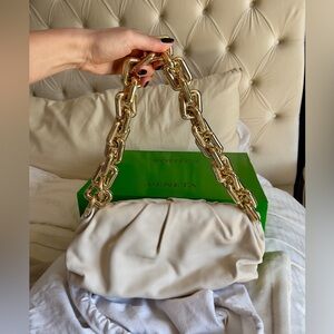 Bottega Veneta INSPIRED Cream Bag with Gold Chain